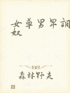 女尊男卑调教男奴