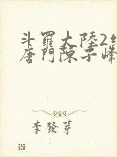 斗罗大陆2绝世唐门陈子峰封面