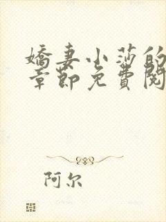 娇妻小莎的最新章节免费阅读全文小