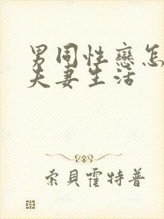 男同性恋怎么过夫妻生活