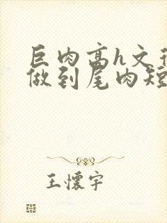 巨肉高h文从头做到尾肉短文