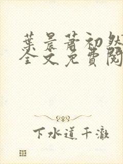 叶晨萧初然小说全文免费阅读最新章节