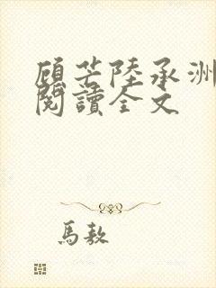 顾芒陆承洲免费阅读全文封面