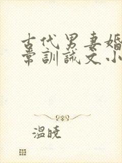 古代男妻婚后日常训诫文小说