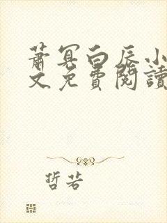 萧冥白辰小说全文免费阅读