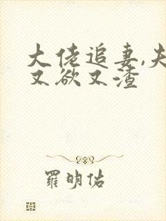 大佬追妻,夫人又欲又渣