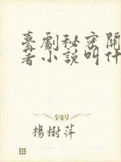 台剧秘密关系原著小说叫什么