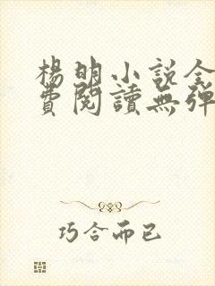 杨明小说全文免费阅读无弹窗