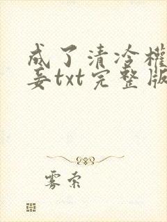 成了清冷权贵侍妾txt完整版封面