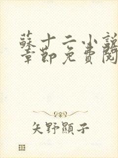 苏十二小说最新章节免费阅读全文