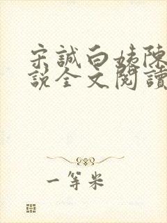 宋诚白姨陈叔小说全文阅读最新章节封面