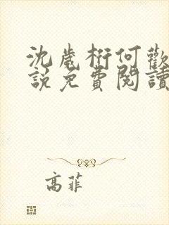 沈岁桁何欢的小说免费阅读最新章节