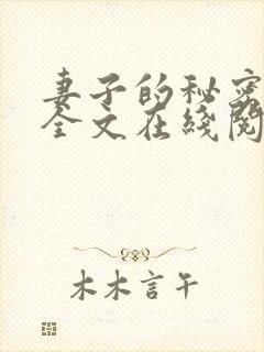 妻子的秘密小说全文在线阅读封面