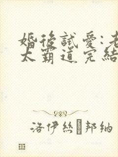 婚后试爱:老公太霸道完结篇