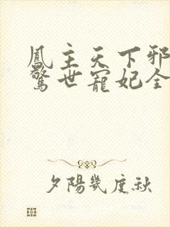 凤主天下邪王的惊世宠妃全文免费封面