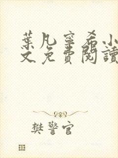 叶凡宁希小说全文免费阅读完整版封面