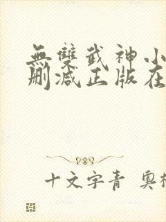 无双武神小说无删减正版在线阅读