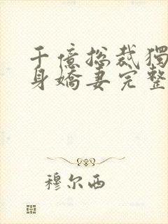 千亿总裁独宠替身娇妻完整版