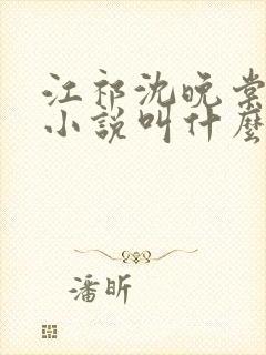 江祁沈晚棠原著小说叫什么