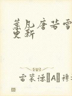 叶凡唐若雪今日更新