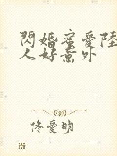 闪婚蜜爱陆少夫人好意外