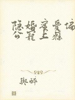 隐婚蜜爱偏执老公宠上瘾