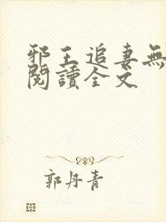 邪王追妻无删减阅读全文