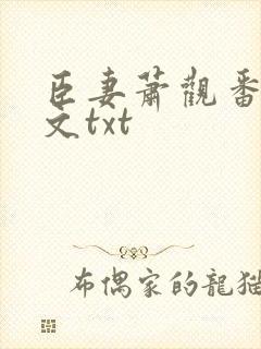 臣妻萧观番外全文txt