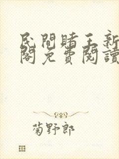 民间赌王新笔趣阁免费阅读无弹窗