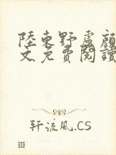 陆东野卢颜溪全文免费阅读笔趣阁