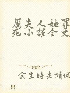 厉夫人她罪不至死小说全文免费阅读