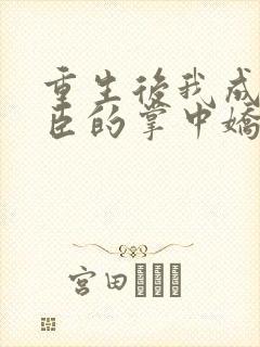 重生后我成了权臣的掌中娇原著