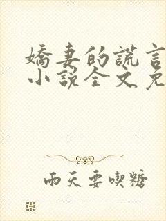 娇妻的谎言小楠小说全文免费阅读