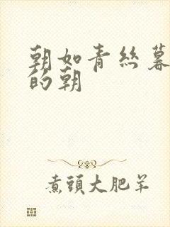 朝如青丝暮成雪的朝