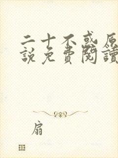 二十不惑原著小说免费阅读