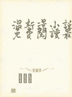 温斯璟小说全文免费阅读最新章节