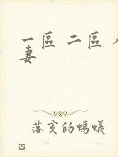 一区 二区 人妻