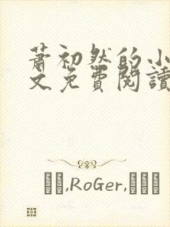 萧初然的小说全文免费阅读封面