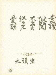 爱终不似当初小说免费阅读全文