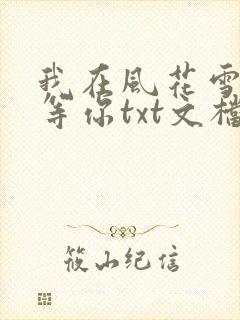 我在风花雪月里等你txt文档