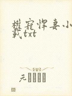 权宠悍妻小说下载txt封面