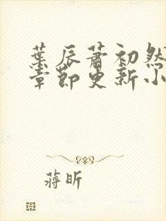 叶辰萧初然最新章节更新小说