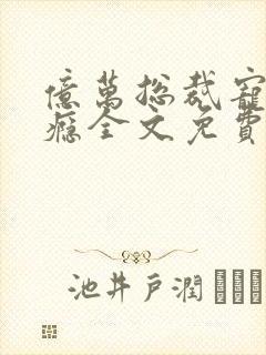 亿万总裁宠妻上瘾全文免费封面