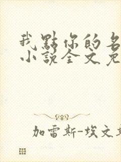 我点你的名了吗小说全文免费阅读封面