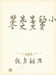 裴先生的小甜妻全文免费封面