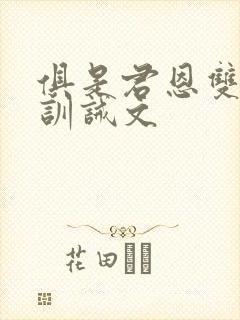 俱是君恩双男主训诫文封面