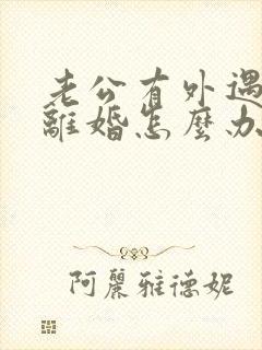 老公有外遇逼我离婚怎么办