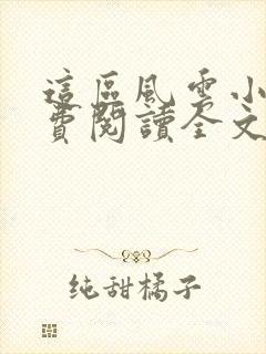 这区风云小说免费阅读全文最新章节