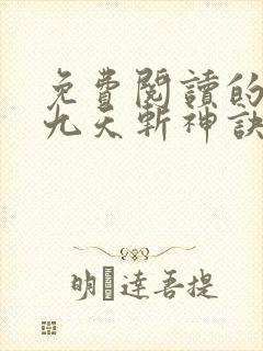 免费阅读的小说九天斩神诀