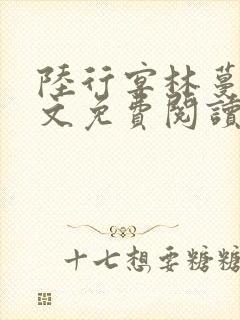 陆行宴林蔓栀全文免费阅读最新章节